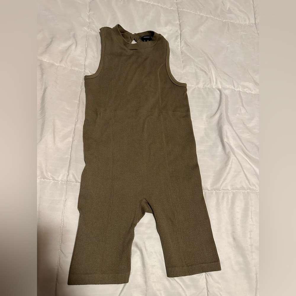 Forever 21 Ribbed Olive Green jumpsuit
